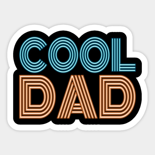 Simple Cool Dad Father's Day Neon Retro Typography Sticker by Jasmine Anderson